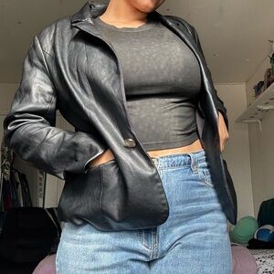 Andrew Marc Leather blazer